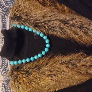 Sleeping Beauty turquoise color shell pearl necklace.